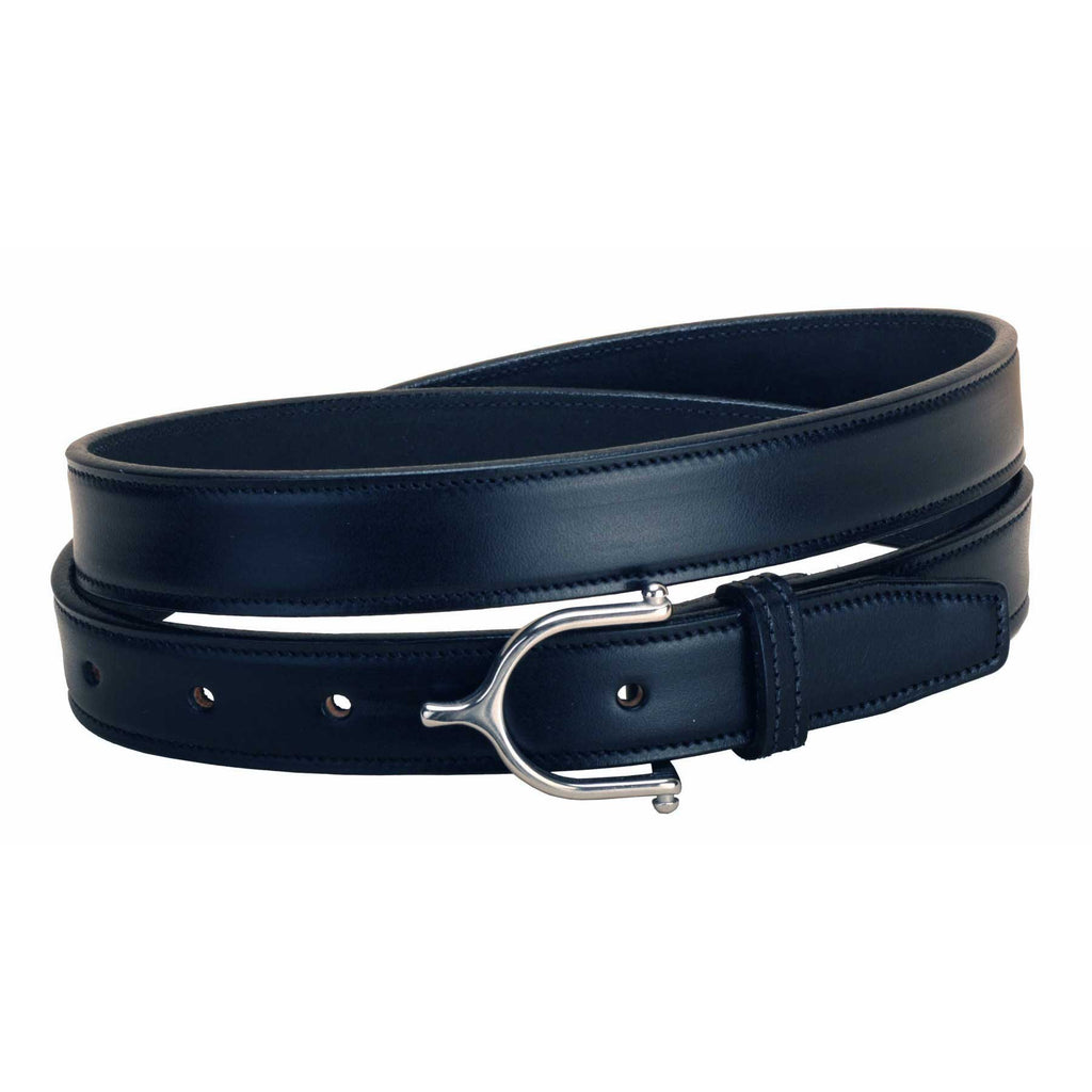 Tory Leather 1-1/4" Fish Hook Buckle Leather Belt