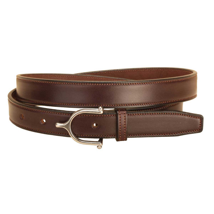 Tory Leather 1" Stitched Leather Belt with S.S. Spur Buckle