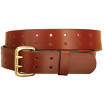 Tory Leather 1-1/2" Double Tongue Leather Belt with Double Holes The Length of Belt