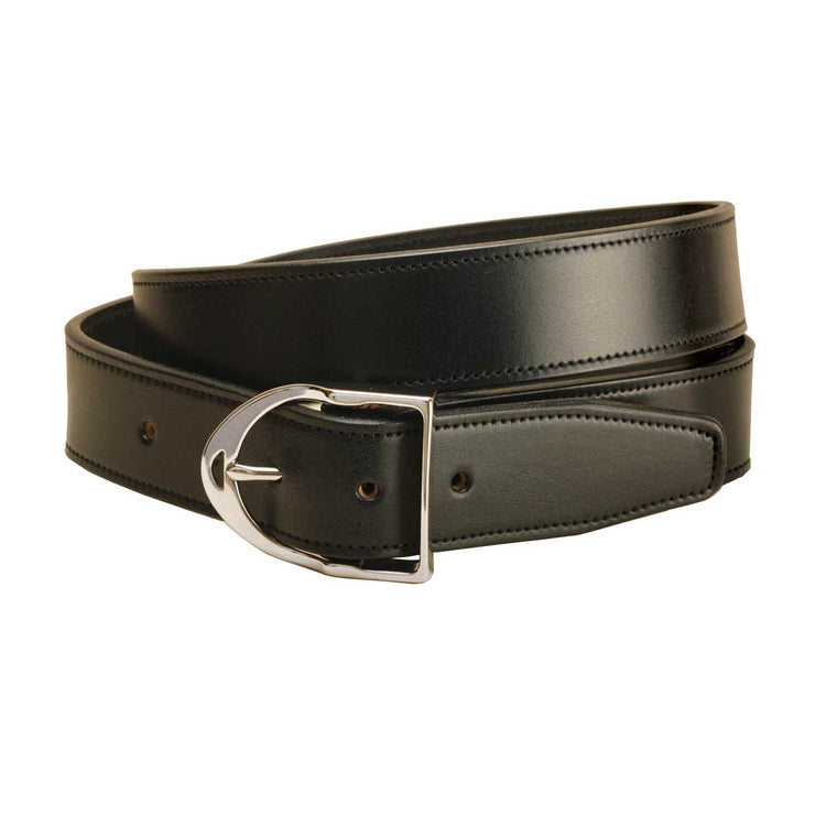 Tory Leather 1-1/2" Nickel English Stirrup Buckle Leather Belt