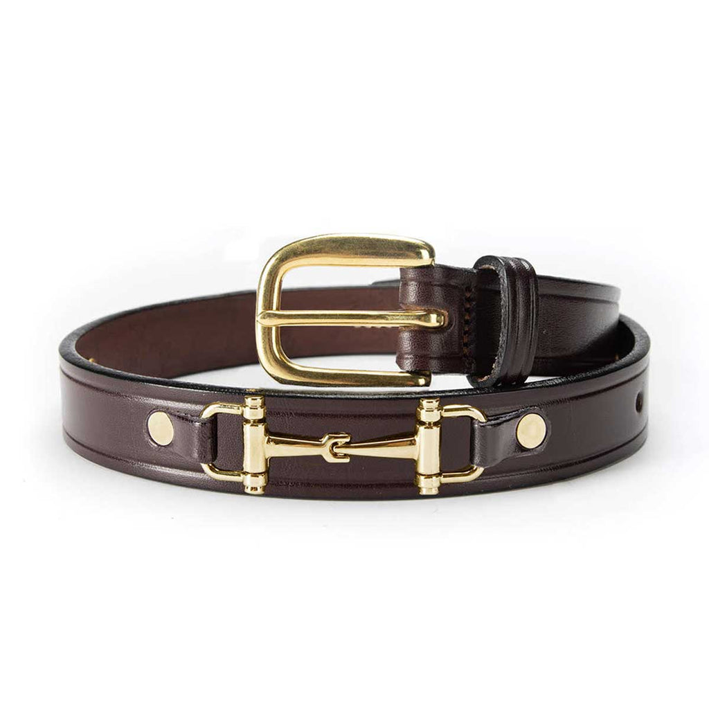 Tory Leather 1" Snaffle Bit Leather Belt with Nickel Hardware