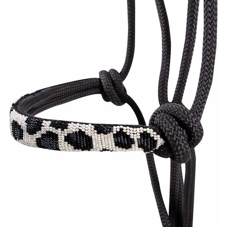 Cashel Beaded Nose Rope Halter w/9ft Lead Charcoal