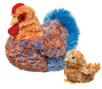 Douglas Henrietta Blue Lace Hen and Brown Chick Plush Chickens - Stuffed Animal Toy