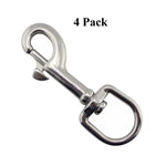 Zinc Alloy Swivel Eye Bolt Snap Hooks Nickel Plated Spring Pet Buckle Trigger Keychain Clips for Linking Pet Lanyards, Dog Leashes, Handmade Crafts(Pack of 4) (Silver）