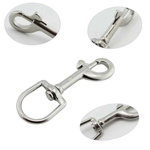 Zinc Alloy Swivel Eye Bolt Snap Hooks Nickel Plated Spring Pet Buckle Trigger Keychain Clips for Linking Pet Lanyards, Dog Leashes, Handmade Crafts(Pack of 4) (Silver）