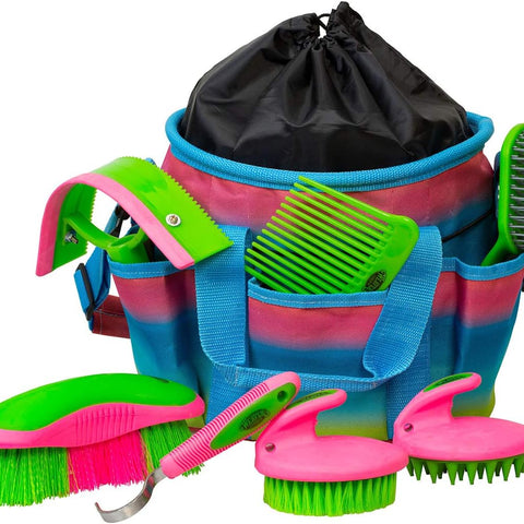 Weaver Leather Grooming Kit - 7 Piece with Bag - Rainbow