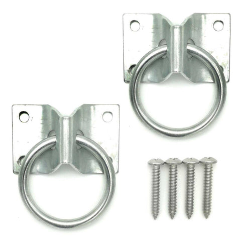 Will's Family Store 2 inch Wall Mount Horse Tie Ring Through Plate Zinc Plated