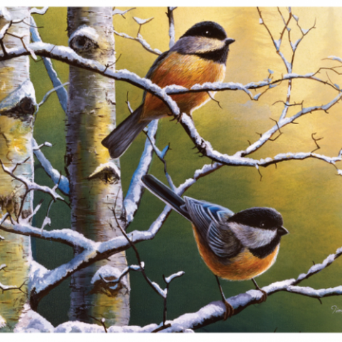 River's Edge Tempered Glass Cutting Board - Chickadee