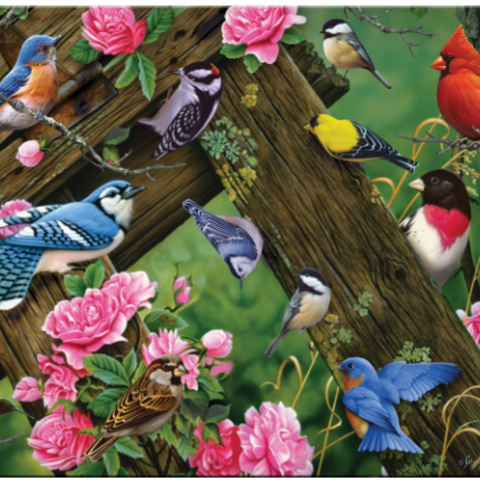 River's Edge Tempered Glass Cutting Board - Song Birds