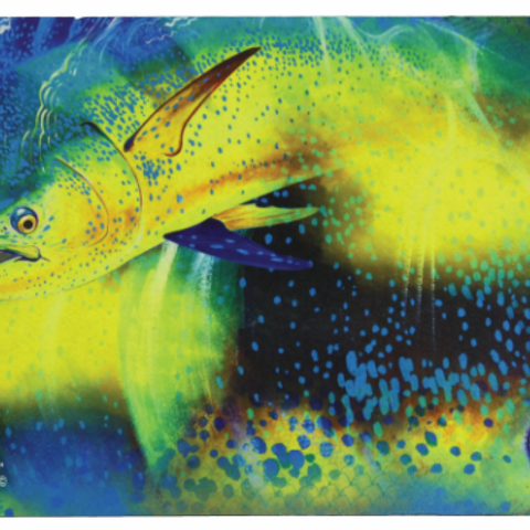 River's Edge Tempered Glass Cutting Board - Dorado Fish