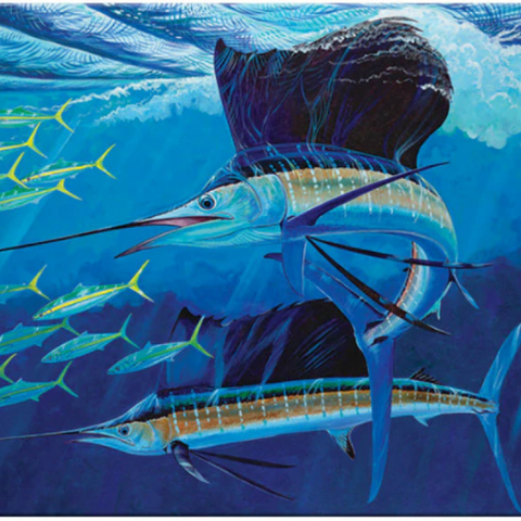 River's Edge Tempered Glass Cutting Board - Sailfish