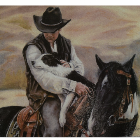 River's Edge Tempered Glass Cutting Board - Dog All A Cowboys Needs