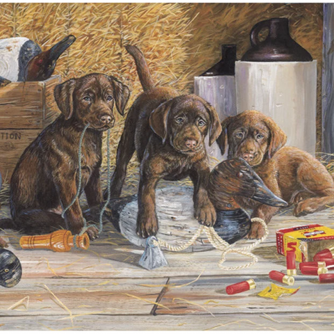 River's Edge Tempered Glass Cutting Board - Dog Chocolate Labs