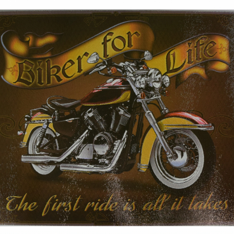River's Edge Tempered Glass Cutting Board - MotorCycle Biker for life