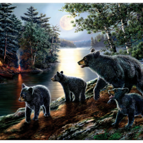 River's Edge Tempered Glass Cutting Board - Bears