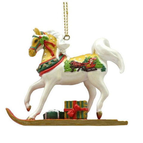 Painted Ponies Christmas Sleigh Ride Horse Ornament