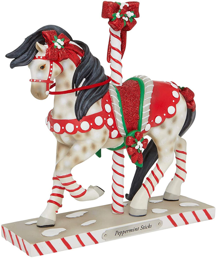 Painted Ponies Peppermint Stick Carousel Horse Figurine
