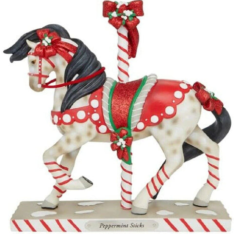 Painted Ponies Peppermint Stick Carousel Horse Figurine