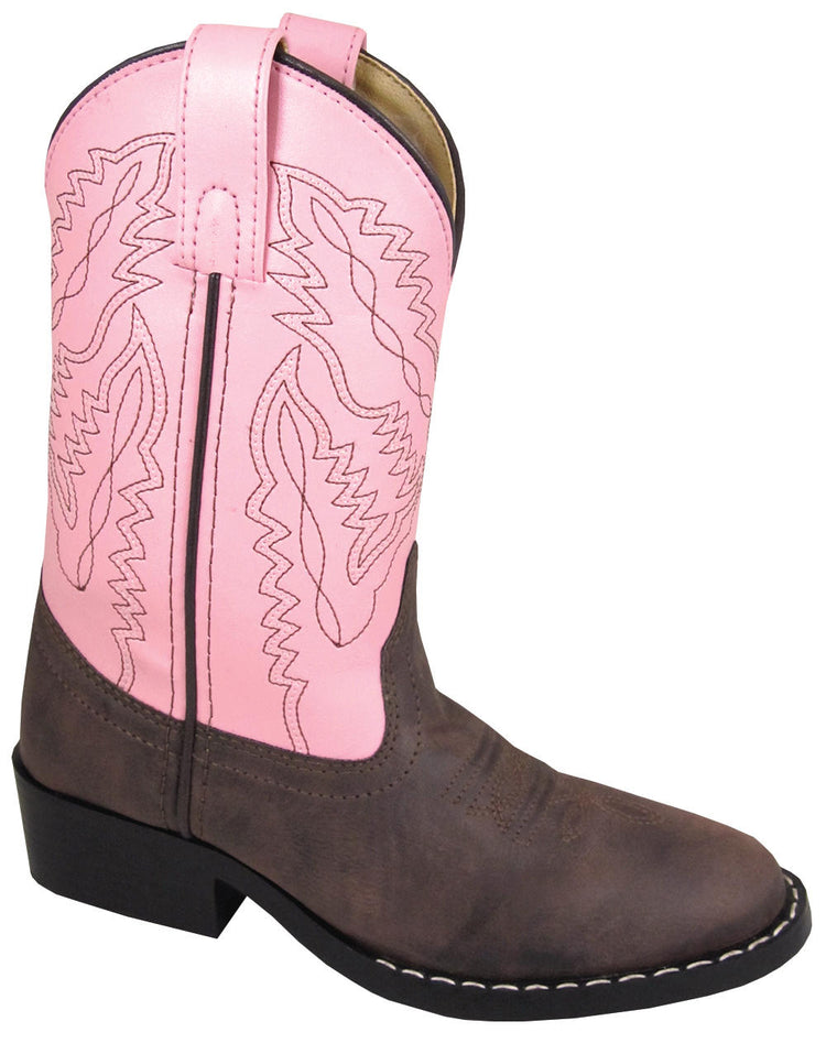 SMOKY MOUNTAIN BOOTS Monterey Western Boots -1574 - Brown/Pink - Youth