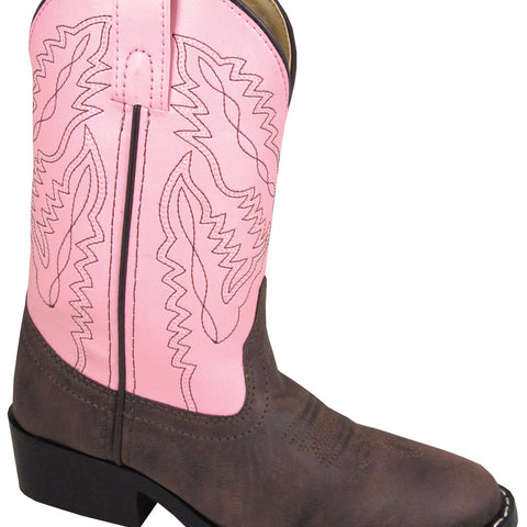 SMOKY MOUNTAIN BOOTS Monterey Western Boots -1574 - Brown/Pink - Youth