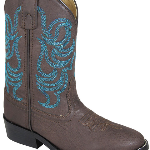 SMOKY MOUNTAIN BOOTS Monterey Western Boots -1623 - Brown/Blue Stitching - Toddler / YouthYouth