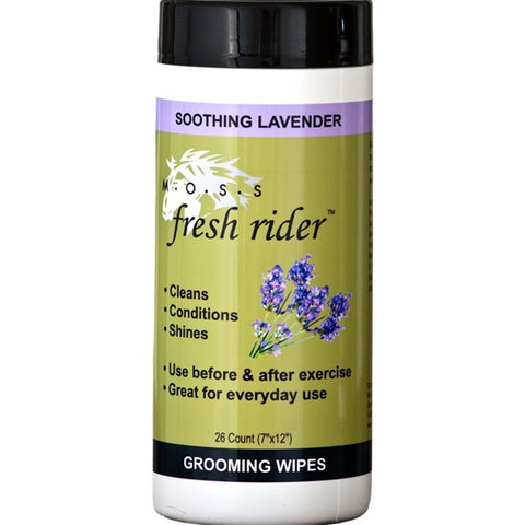 MOSS Fresh Rider Horse Grooming Wipes, Lavender